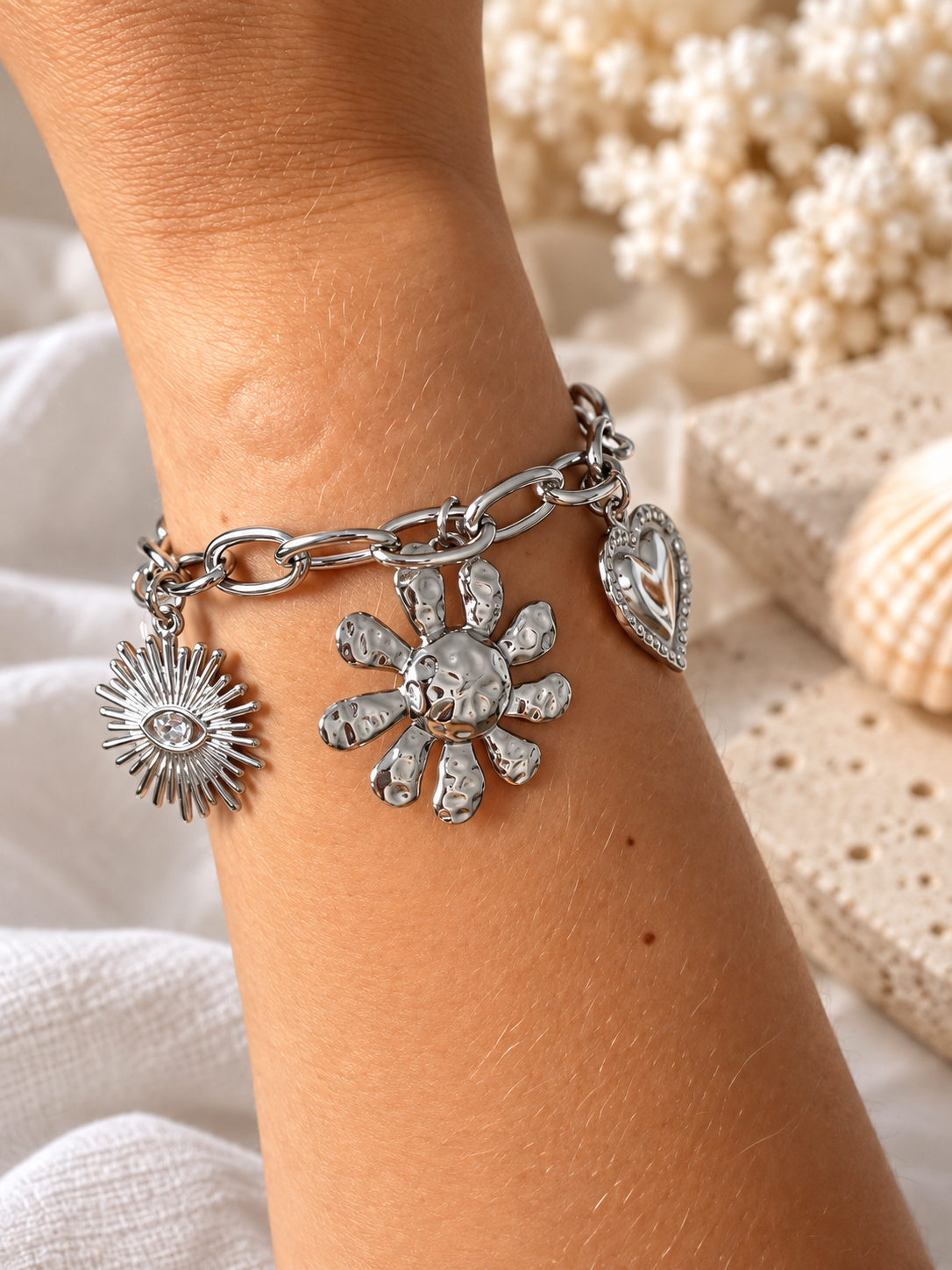 Solea | Bracelet breloques en acier inoxydable