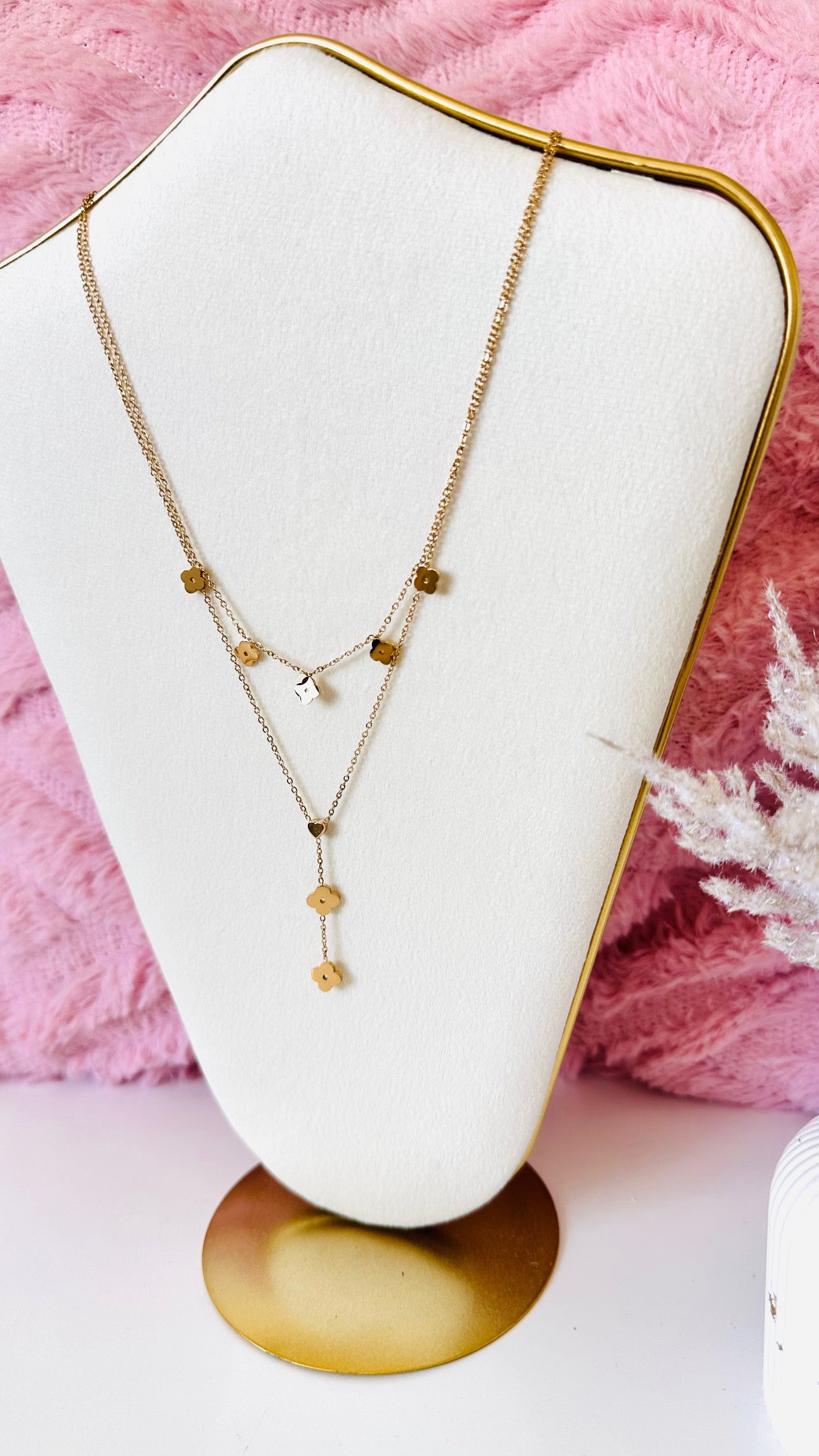 Collier Y double NINA doré