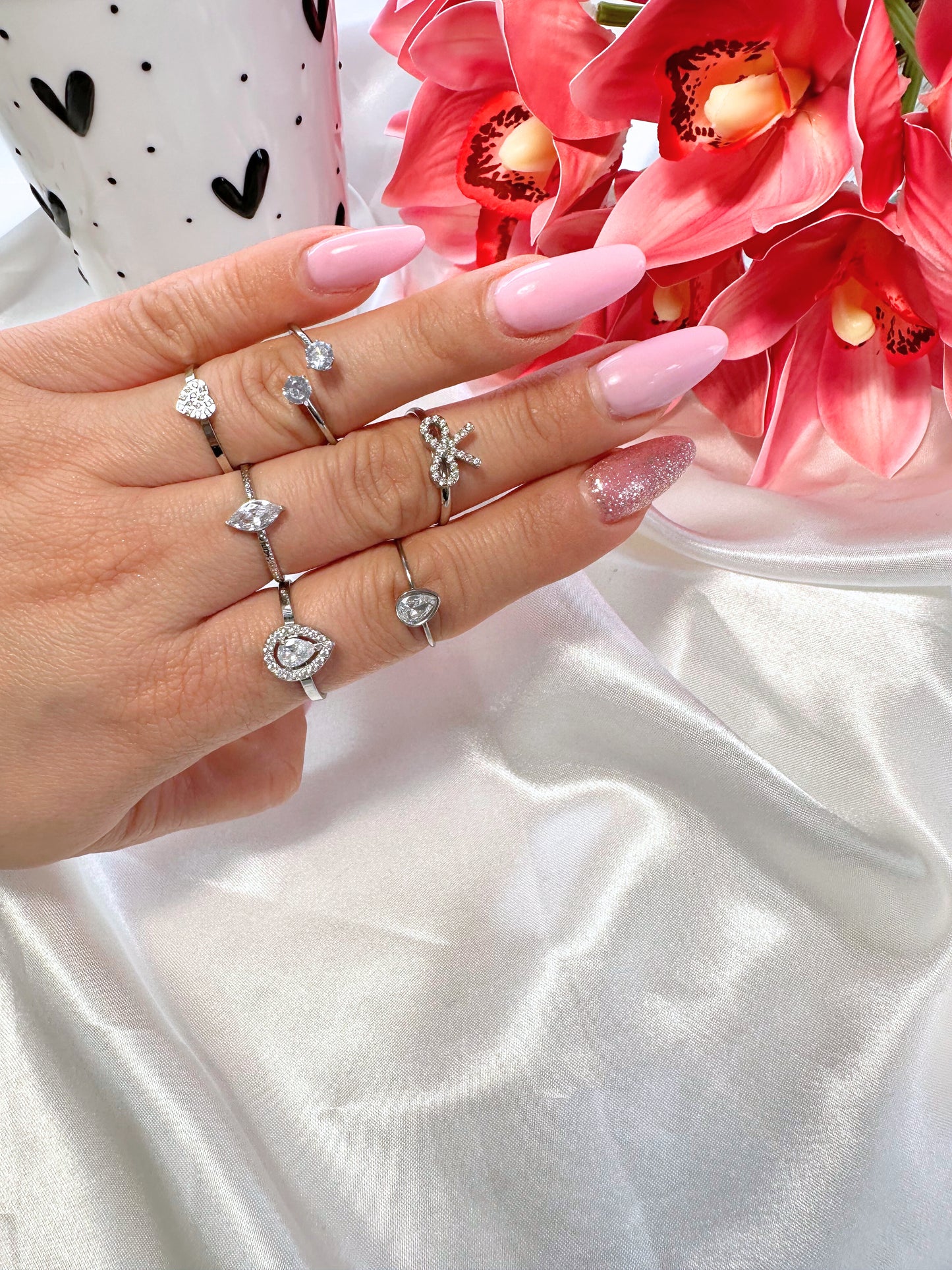 BAGUE COEUR argenté