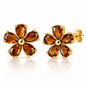Ambrélys | Boucles d’oreilles petites fleurs marron en acier inoxydable
