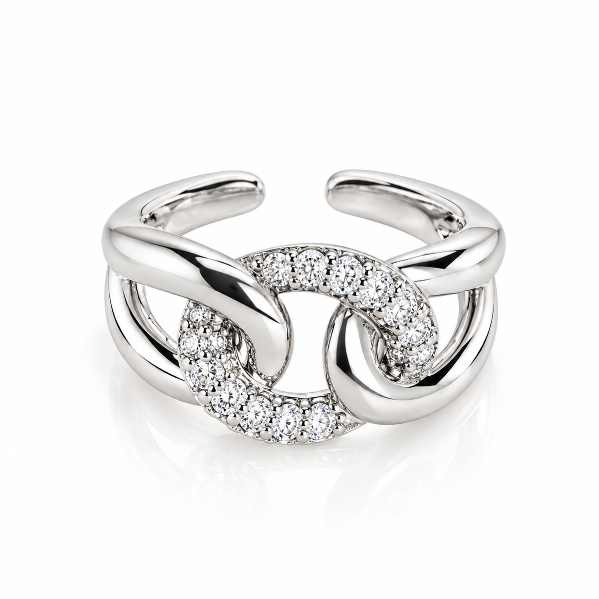 Madda | Bague ajustable en acier inoxydable argenté