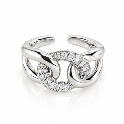 Madda | Bague ajustable en acier inoxydable argenté