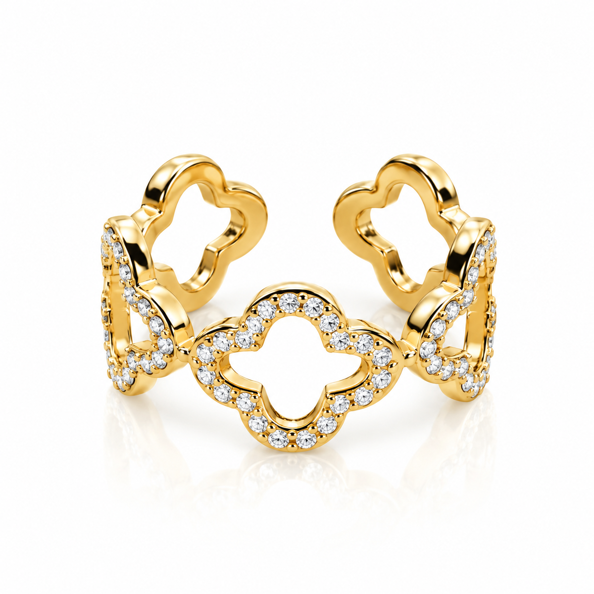 Vittoria | Bague ajustable en acier inoxydable doré