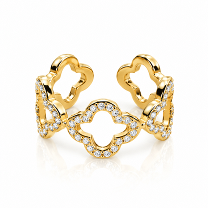 Vittoria | Bague ajustable en acier inoxydable doré