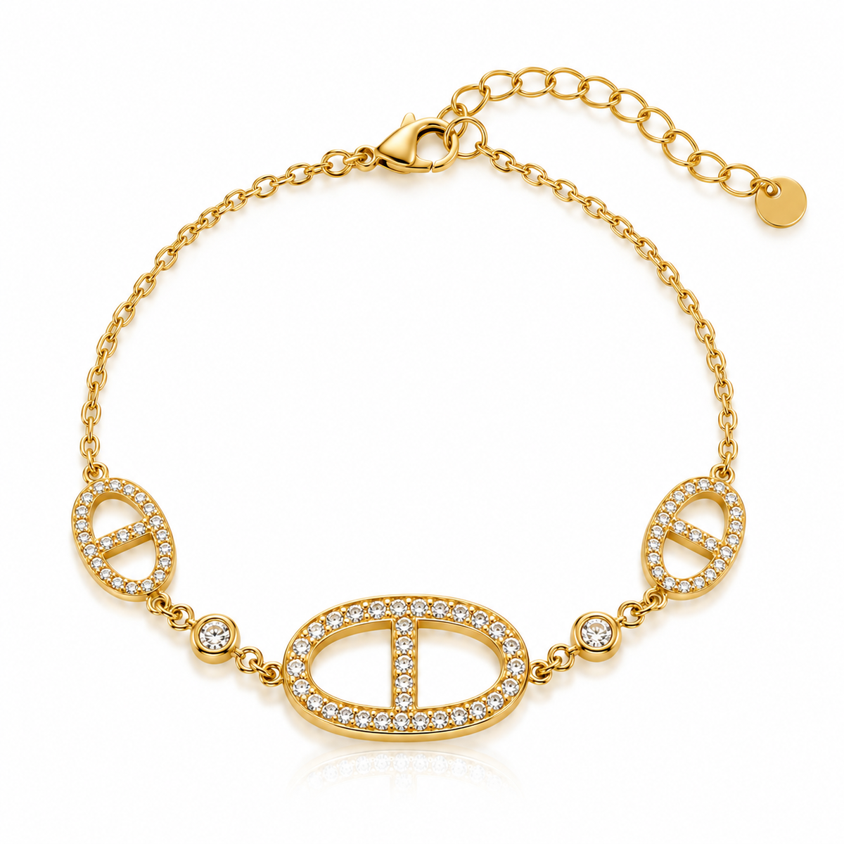 Ariana | Bracelet breloques maillon marin en acier inoxydable
