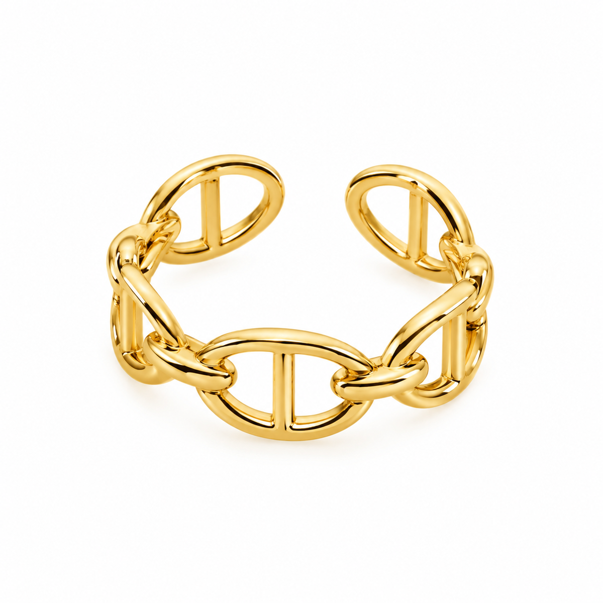 Mia | Bague ajustable en acier inoxydable doré