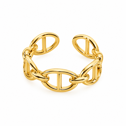 Mia | Bague ajustable en acier inoxydable doré