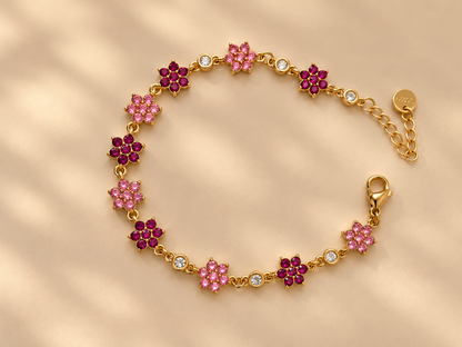 Amélys | Bracelet fleurs roses et fuchsia