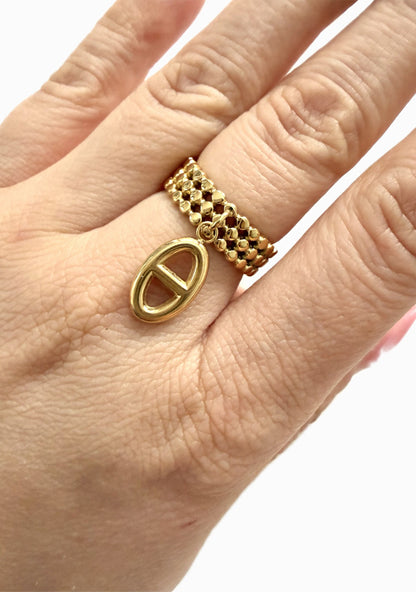 BAGUE MIA charm AJUSTABLE doré