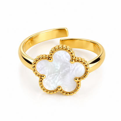 Bianca | Bague ajustable en acier inoxydable doré