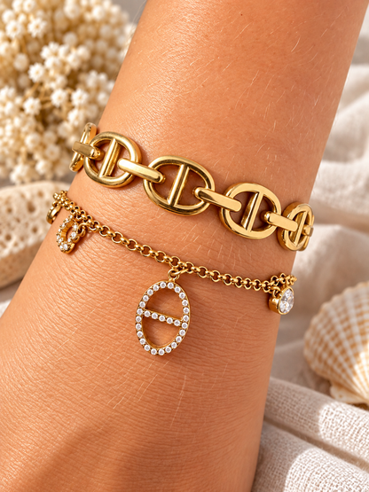 Marina | Bracelet breloques maillon marin en acier inoxydable