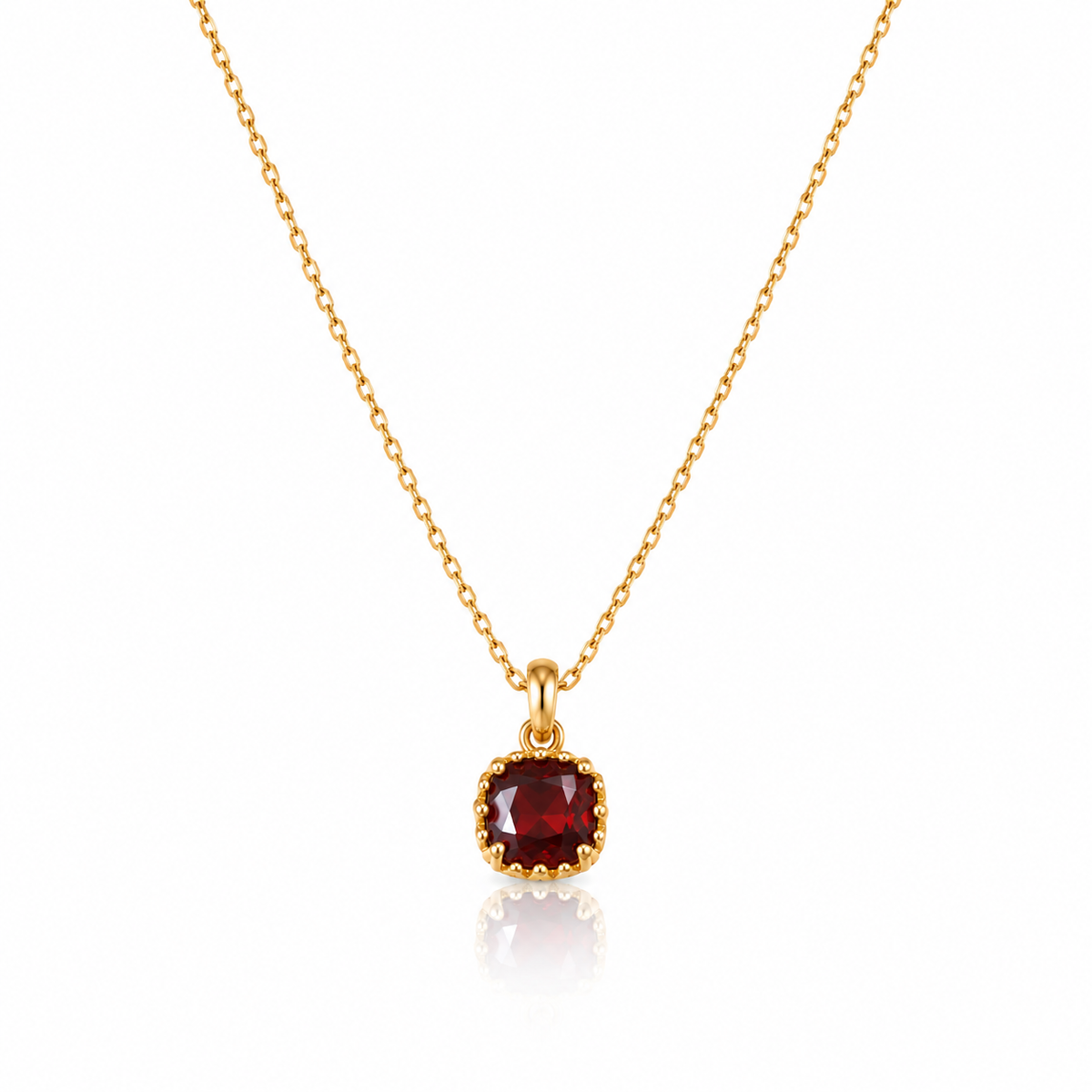 Azéliane | Collier pendentif carré marron en acier inoxydable