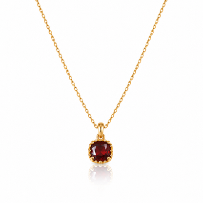 Azéliane | Collier pendentif carré marron en acier inoxydable