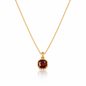 Azéliane | Collier pendentif carré marron en acier inoxydable