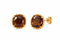 Grenalia | Boucles d’oreilles puces à pierres carrées marron en acier inoxydable
