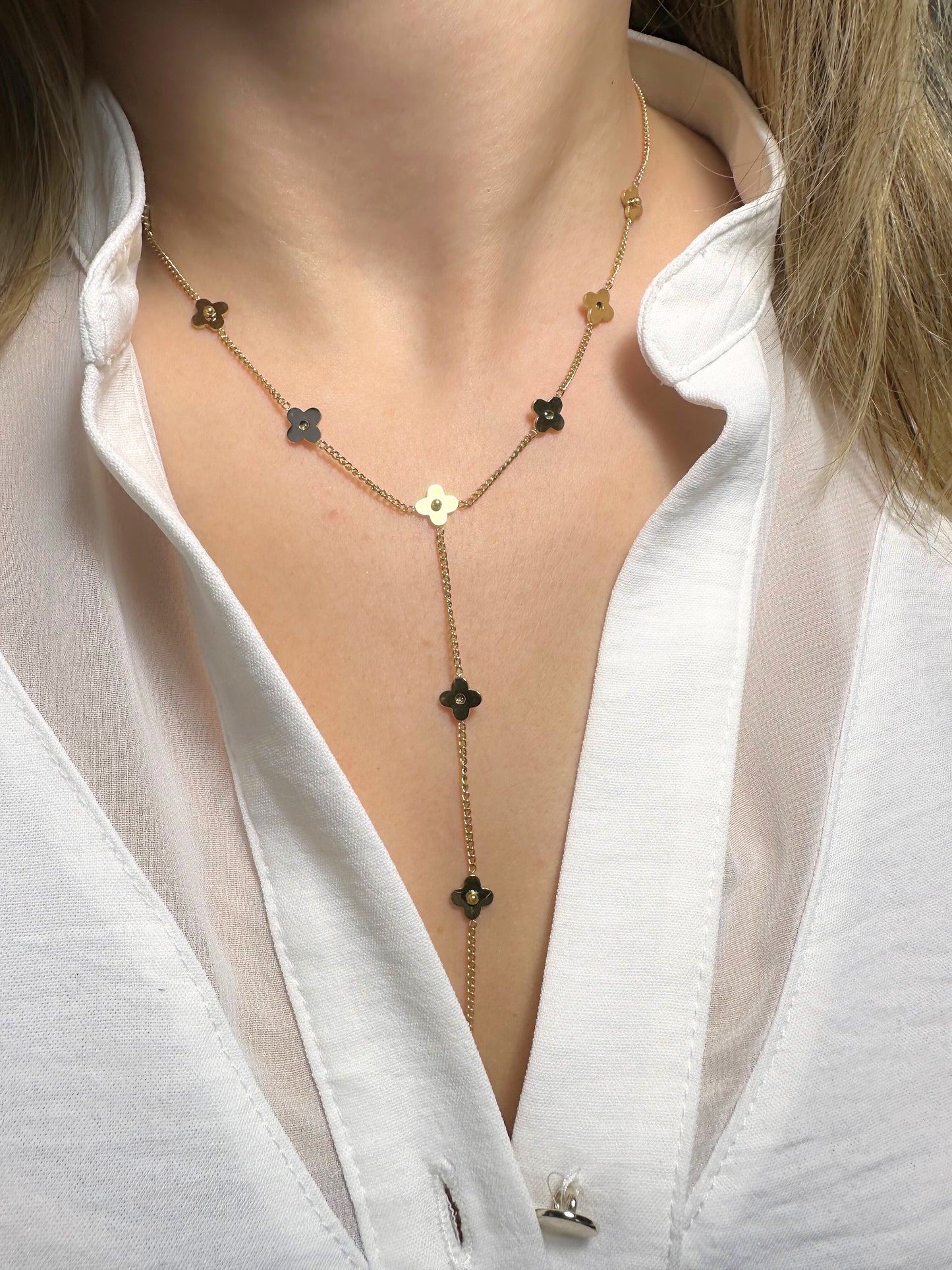 Collier Y INES doré