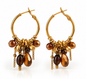 Ambrelia | Boucles d’oreilles créoles à breloques marron en acier inoxydable