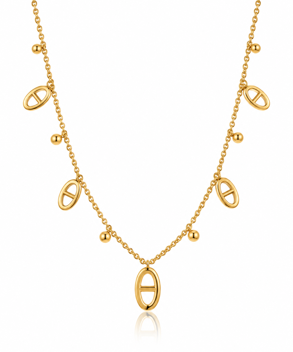 Céleste | Collier à médaillons ovales en acier inoxydable