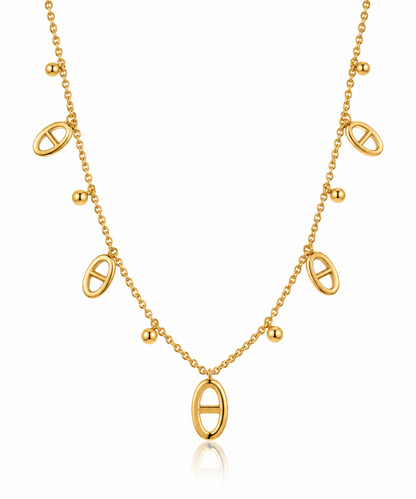 Céleste | Collier à médaillons ovales en acier inoxydable
