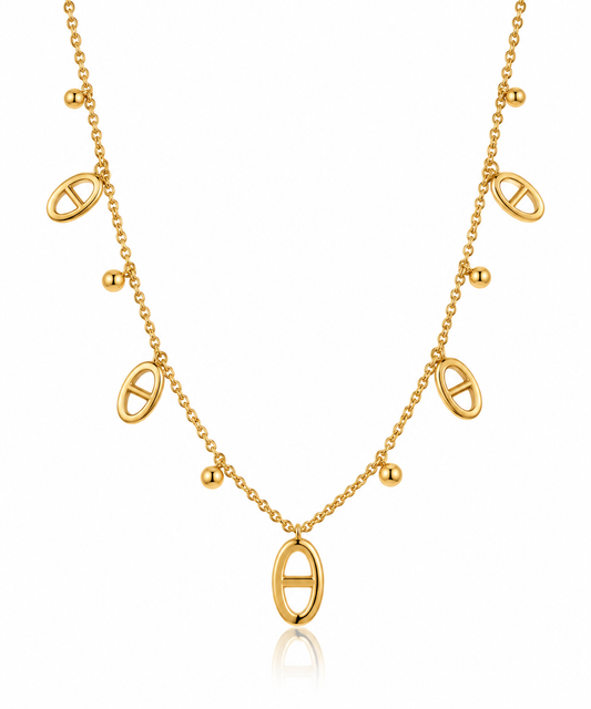 Céleste | Collier à médaillons ovales en acier inoxydable