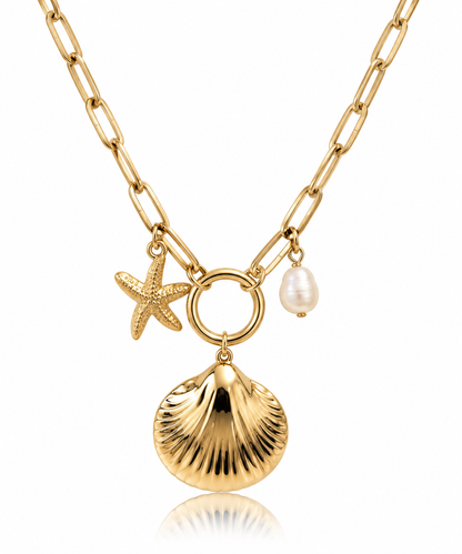 Néréa | Collier coquillage et étoile de mer