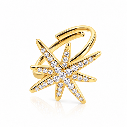 Esmé | Bague ajustable en acier inoxydable doré