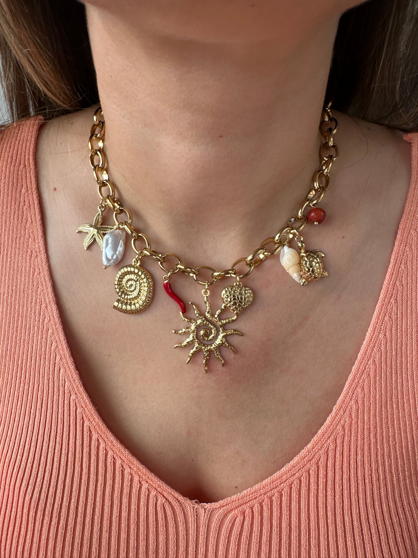 Collier charmes soleil océan