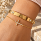 Croix| bracelet en acier inoxydable