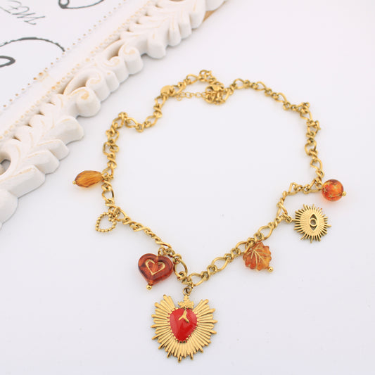 Collier charmes Aurélia doré