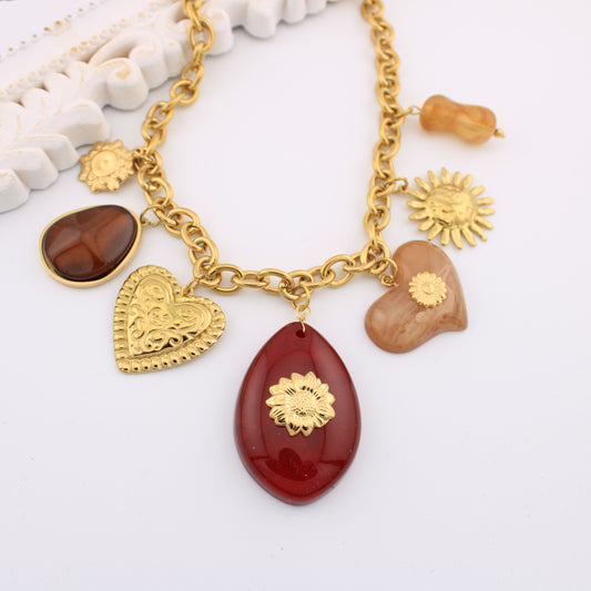 Collier charmes Rosaura doré