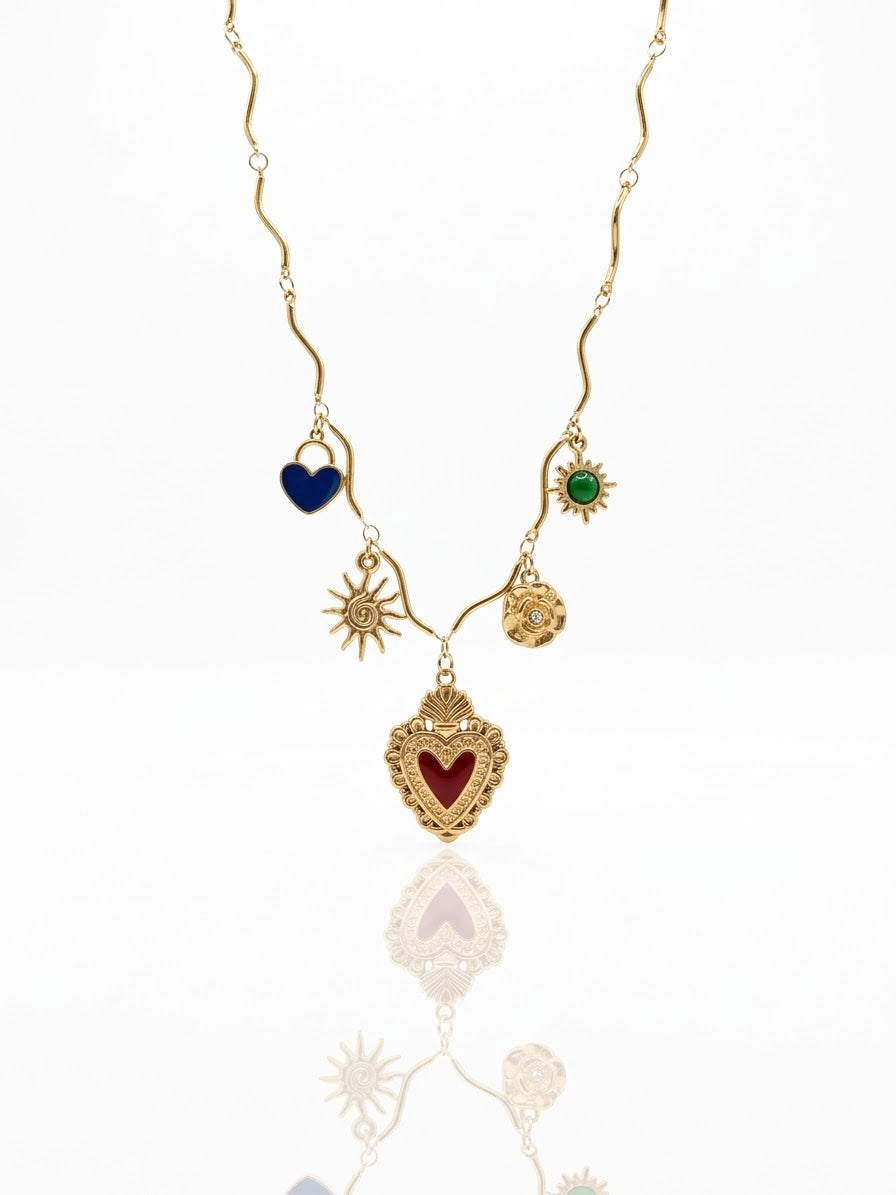 Romane | Collier cœur en acier inoxydable