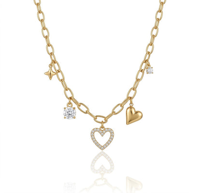 Élina | Collier cœur en acier inoxydable