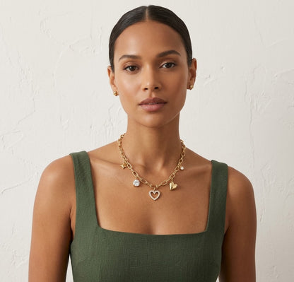Élina | Collier cœur en acier inoxydable