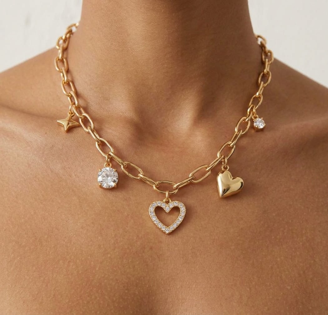 Élina | Collier cœur en acier inoxydable