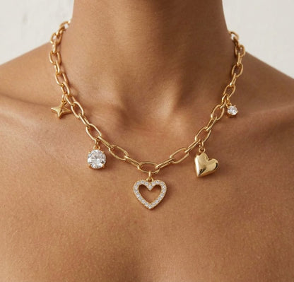 Élina | Collier cœur en acier inoxydable