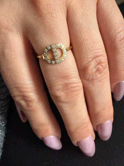 BAGUE MIA mini charm AJUSTABLE doré