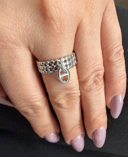 BAGUE MIA charm AJUSTABLE argenté