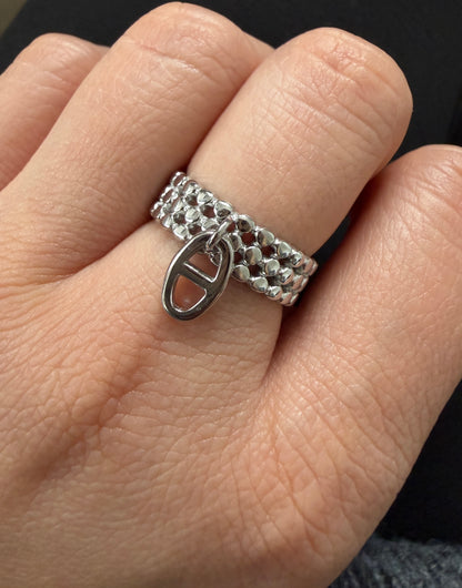 BAGUE MIA charm AJUSTABLE argenté