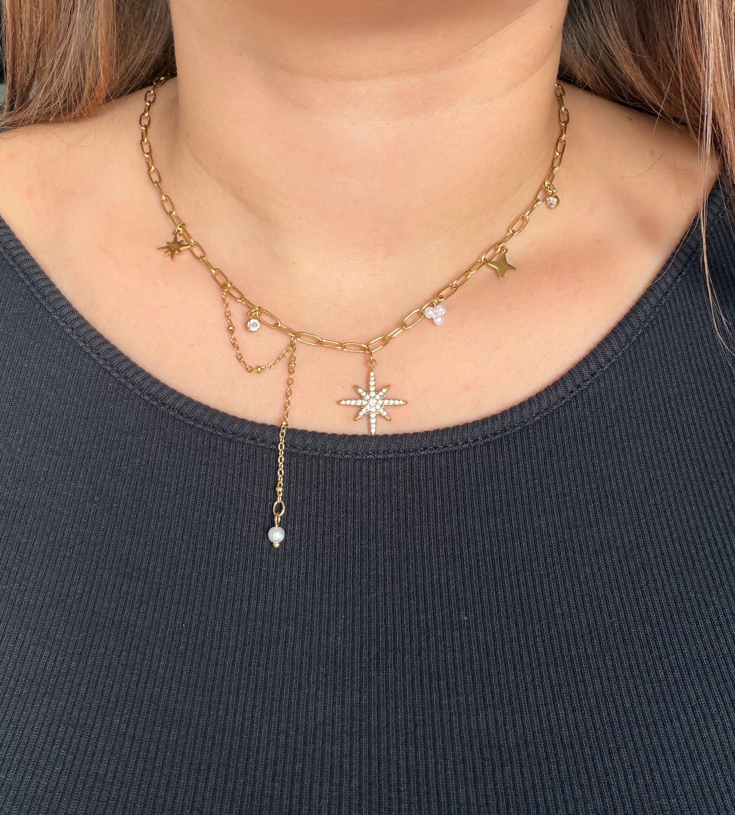 COLLIER happy star doré