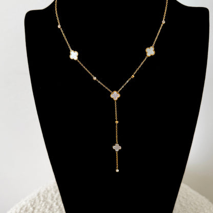 COLLIER Y Sarah nacré doré