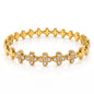 Flavie | Bracelet fleurs scintillantes en acier inoxydable