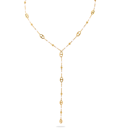 COLLIER Y Mia blanche doré