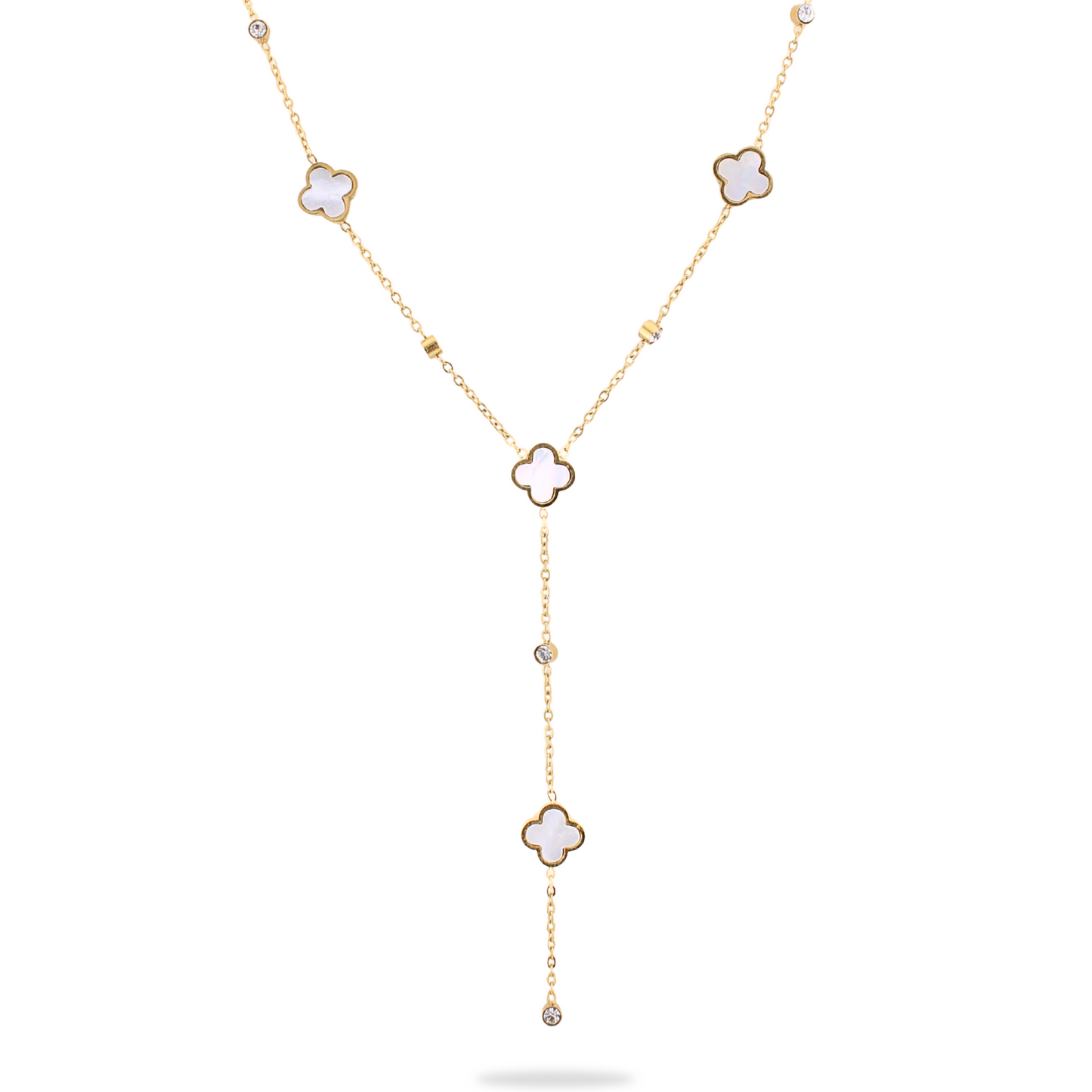 COLLIER Y Sarah nacré doré