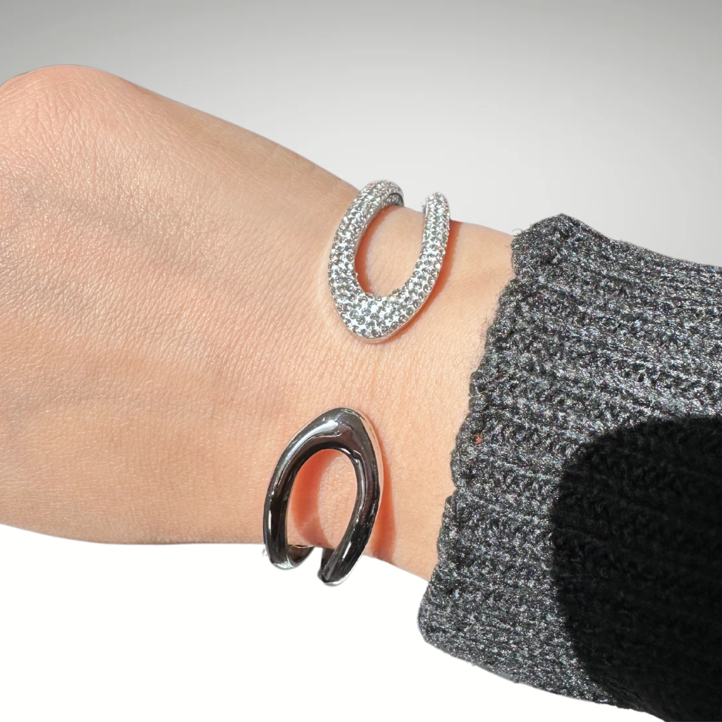 Bracelet jonc de luxe BROWALLIA argenté