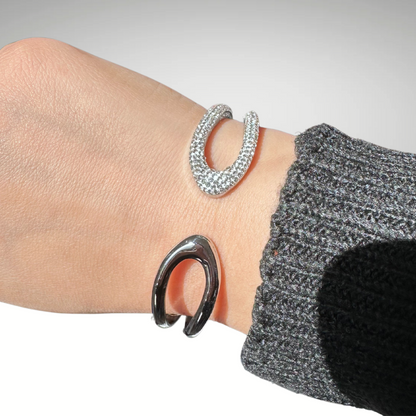 Bracelet jonc de luxe BROWALLIA argenté