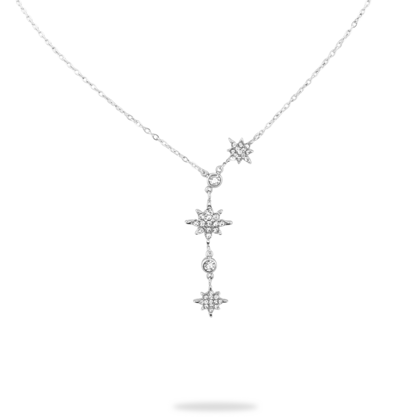 COLLIER 3 stars argenté