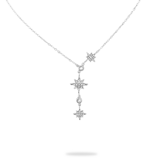 COLLIER 3 stars argenté